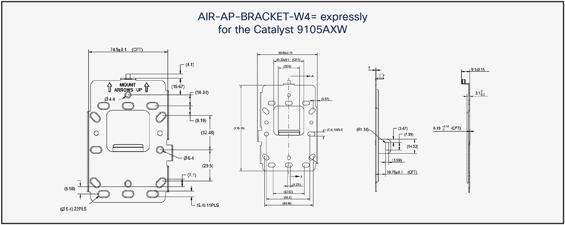 AIR-AP-BRACKET-W4 for Catalyst 9105AXW