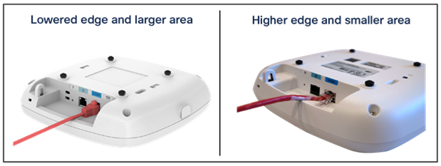 Comparison of cabling experience of Catalyst CW9166D1 vs. Catalyst 9130AXI on the right