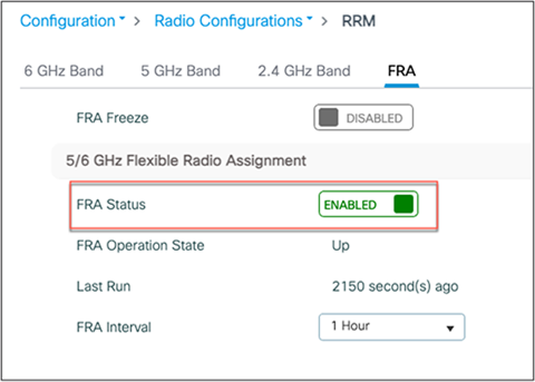 Enabling 5/6 GHz FRA