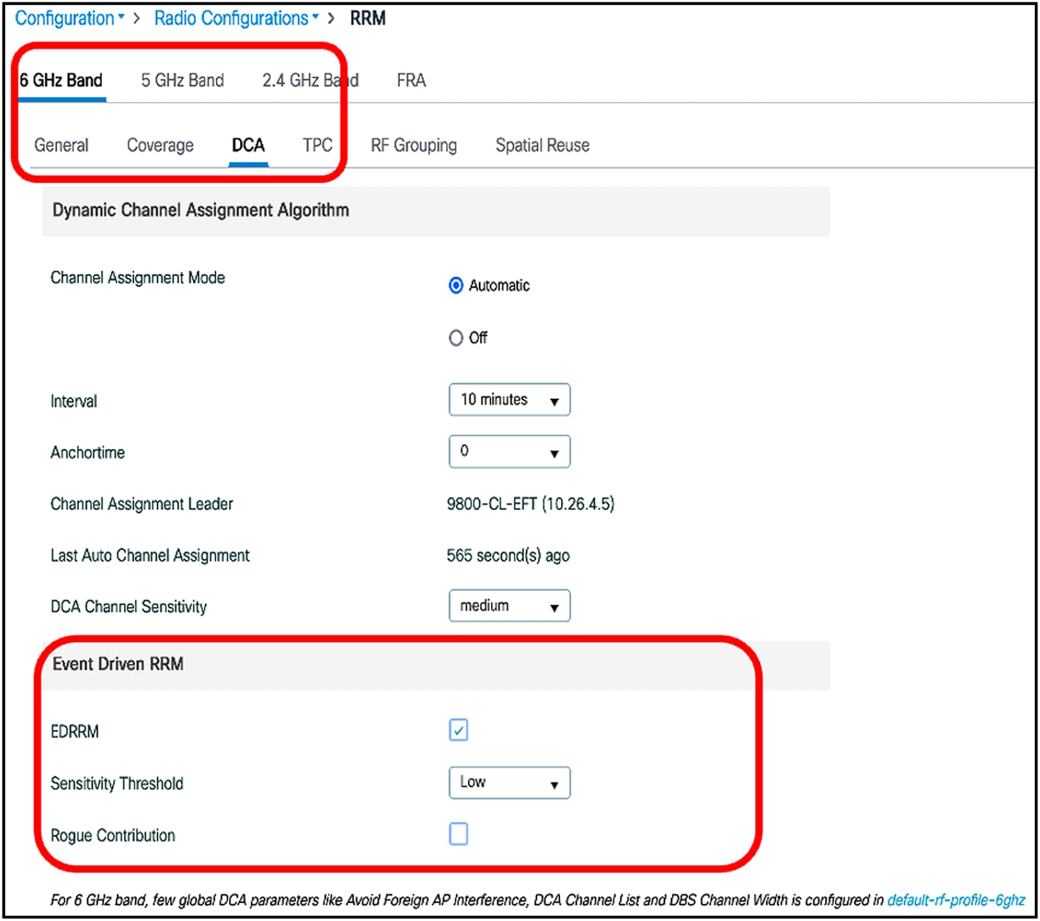 ED-RRM configuration for 6 GHz (Cisco IOS XE 17.13.1)