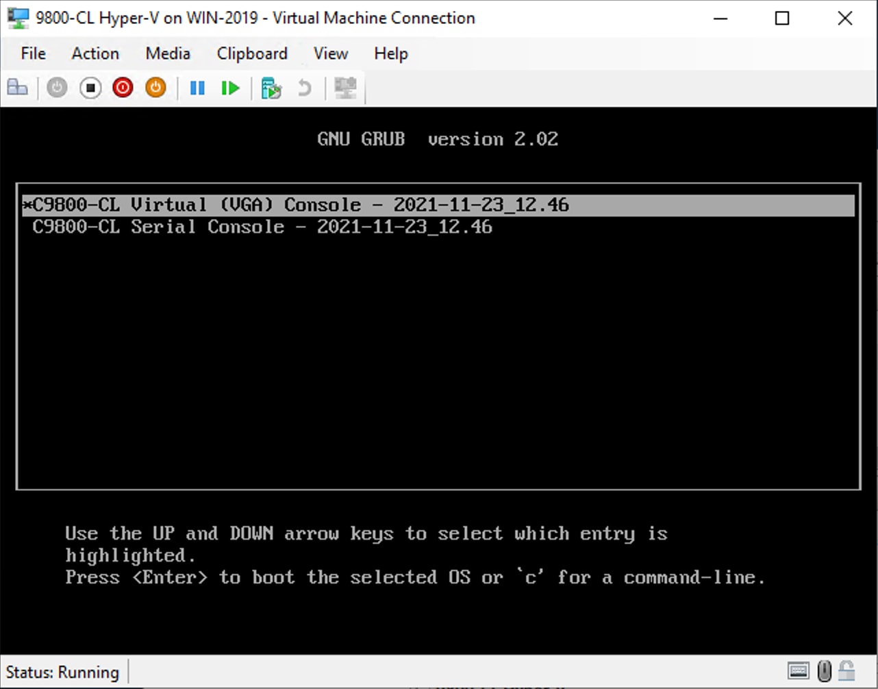 The installation progress can be monitored through the Hyper-V console