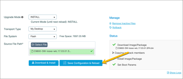 Save Configuration & Reload