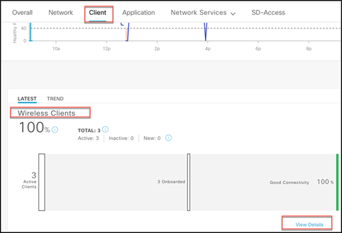 View RCM client failure on Cisco DNA Center