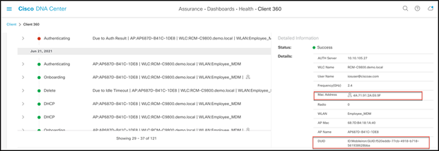 client DUID and random MAC address