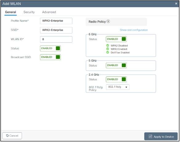 WLAN general setting