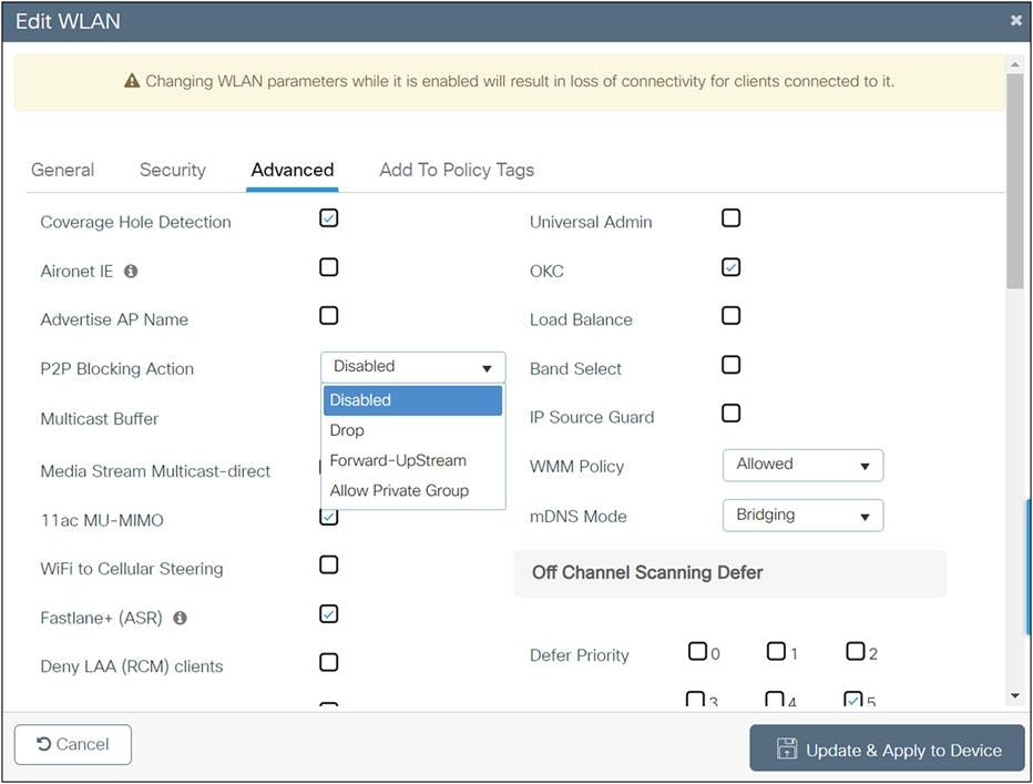 Peer-to-peer blocking action