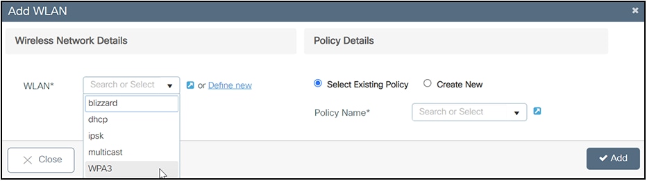 Basic setup wizard – WLAN and policy configuration