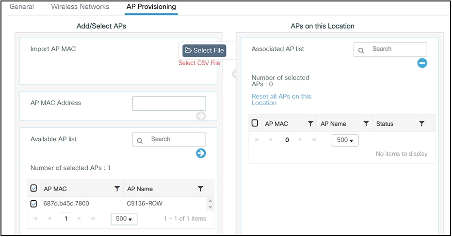 Basic setup wizard – AP provisioning