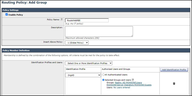 Routing Policies