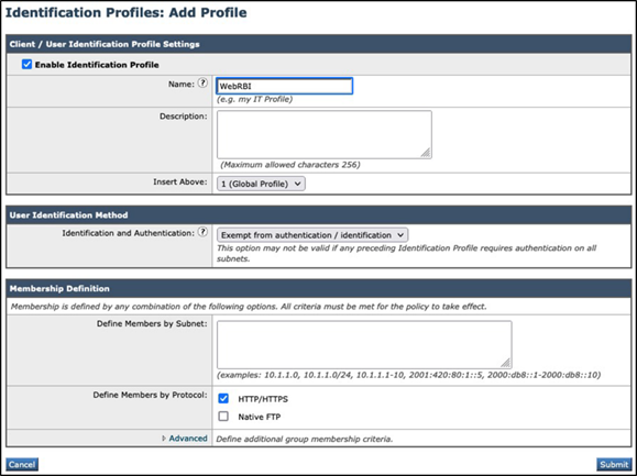 Identification Profiles: Add Profile