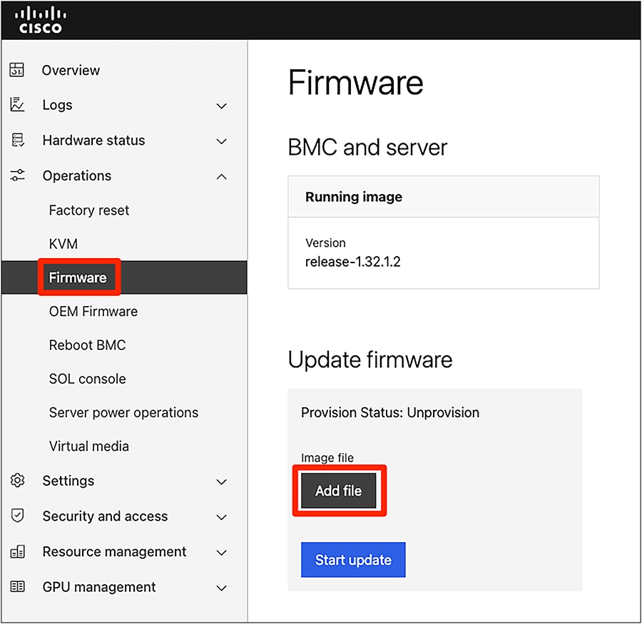 Firmware update from BMC