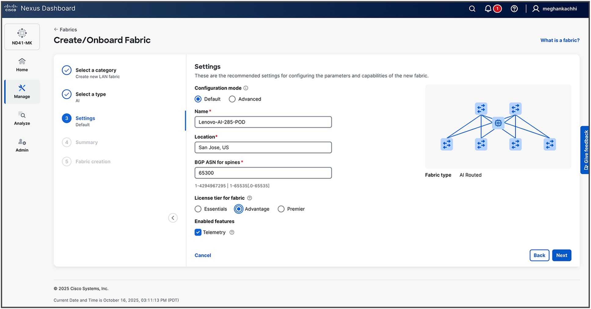 Cisco Nexus Dashboard for AI network automation 2