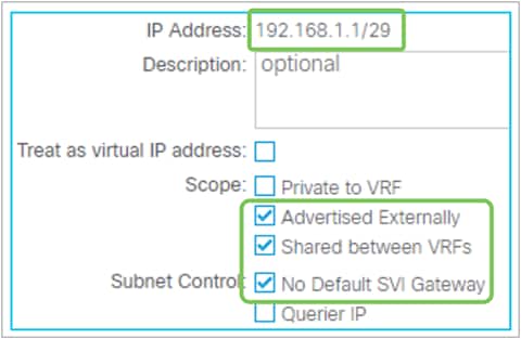 Smaller subnet under an EPG with No Default SVI Gateway