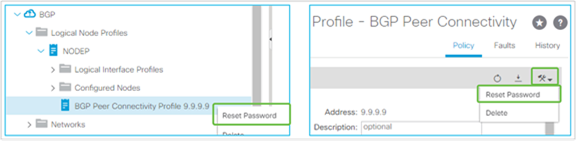 BGP Peer Connectivity Profile (Reset Password)