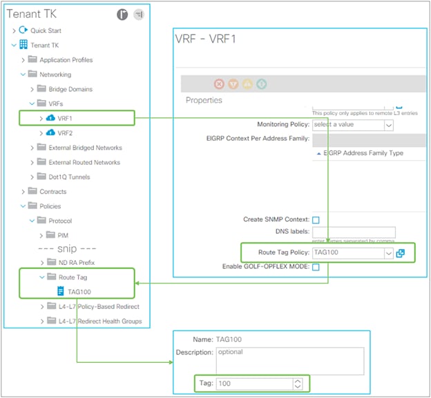 VRF tag in GUI (APIC Release 3.2)