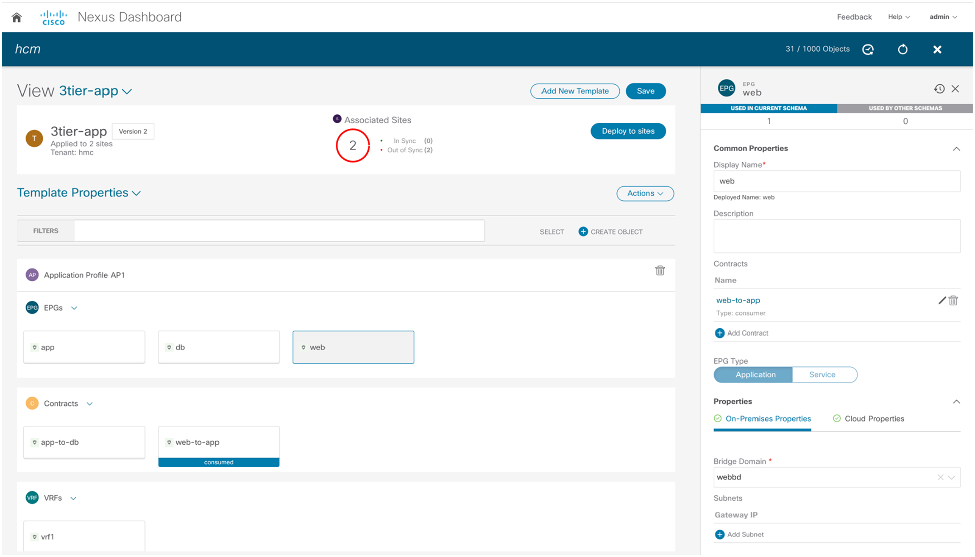 Application schema on NDO