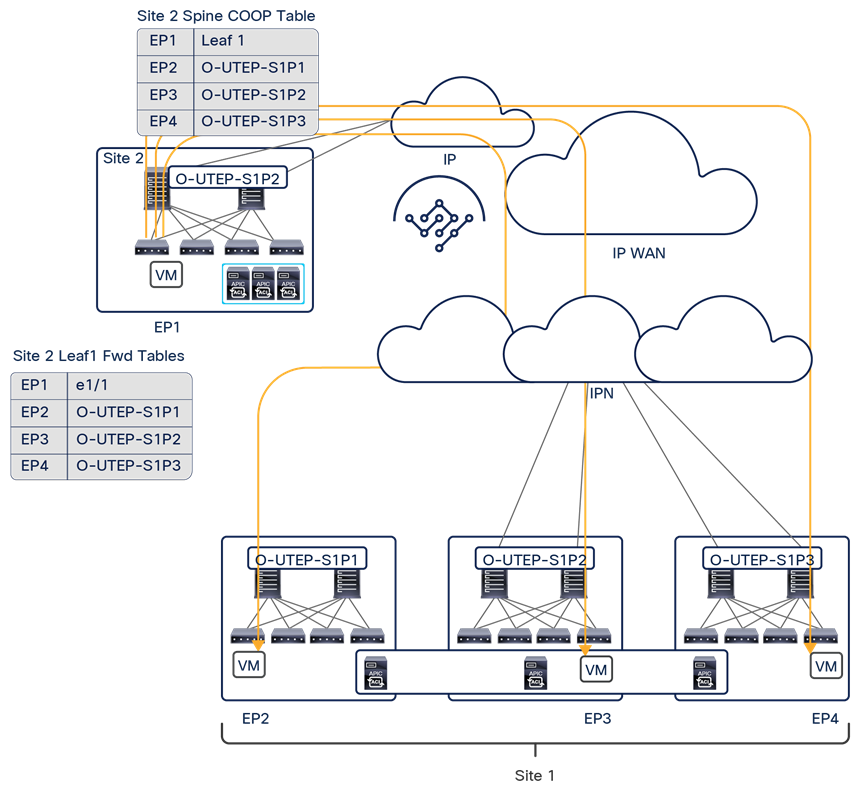 Unicast traffic ingressing a Multi-Pod fabric that is part of Cisco ACI Multi-Site