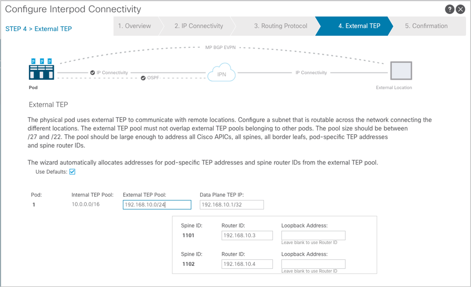 OSPF interface policy configuration _ Next