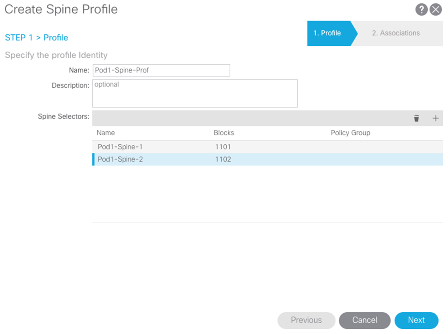 Create Spine Profile