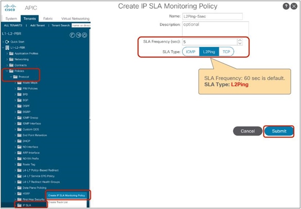 Create IP SLA Monitoring Policy (L2Ping)