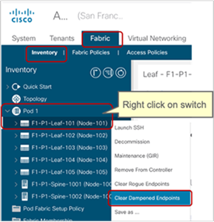 How to clear COOP Dampened Endpoints
