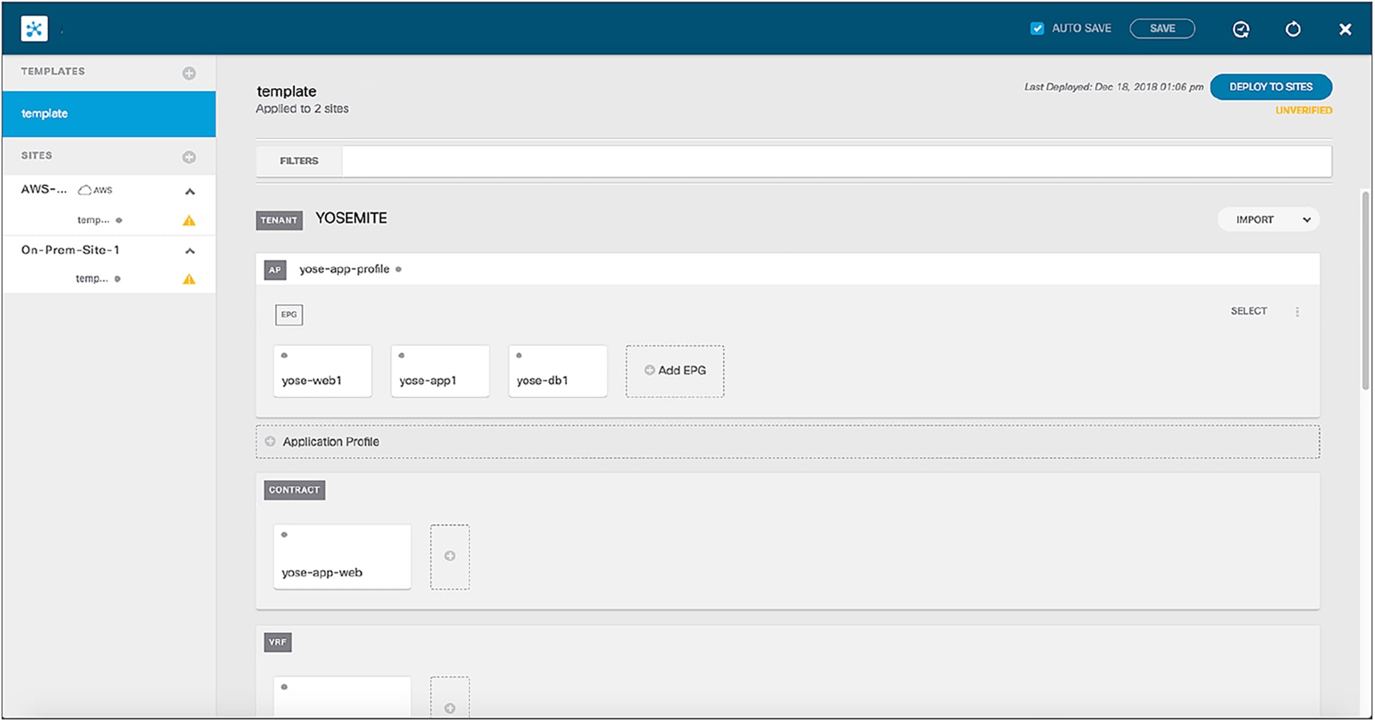 Three-tier application schema on MSO