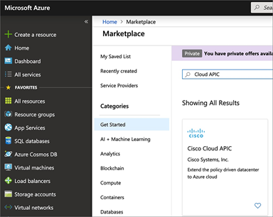 Cisco Cloud APIC on Microsoft Azure Marketplace