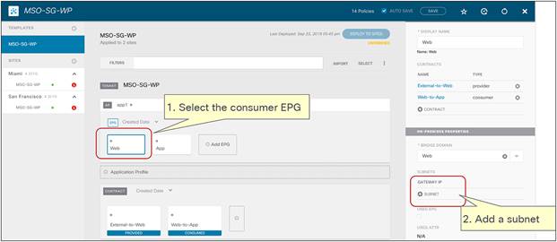 Select the consumer EPG