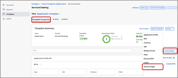 Create service graph (template-level configuration)
