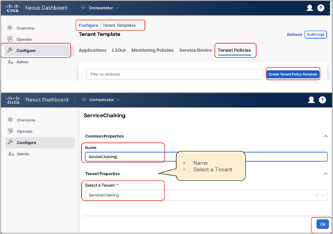 Create tenant policy template