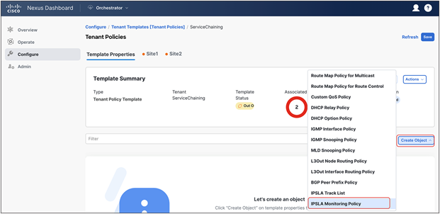 Select “IPSLA Monitoring Policy”