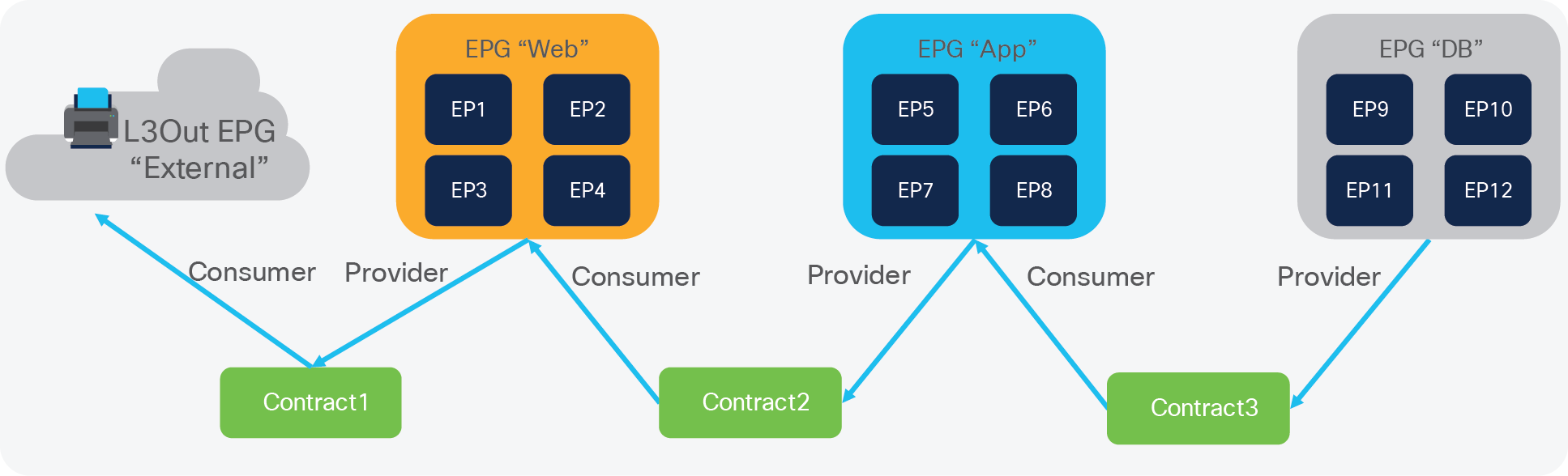 EPG and contracts