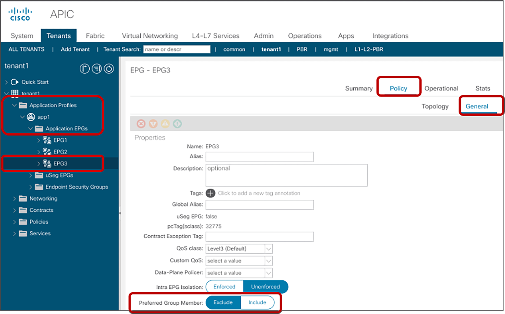 Add a contract between EPG1 and EPG3.