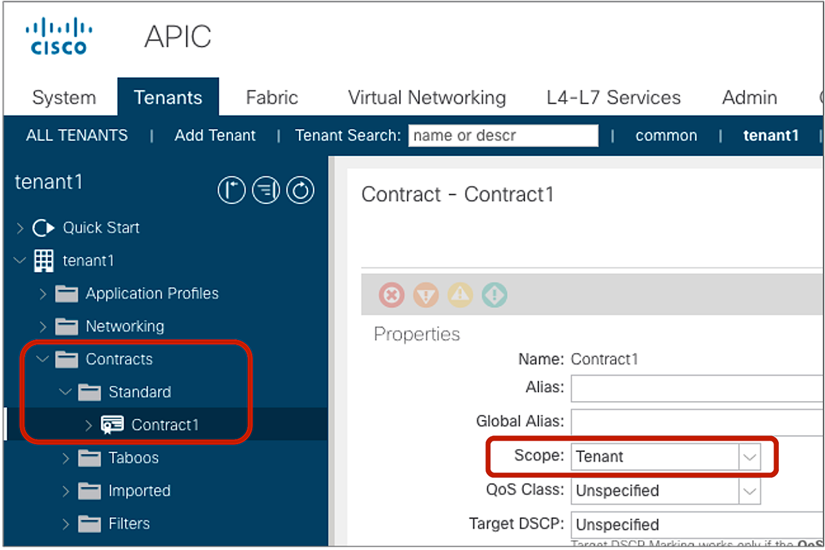 Contract scope configuration