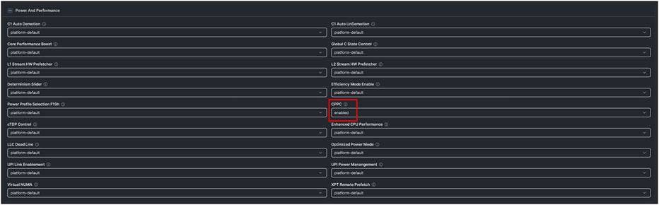 Cisco UCS M8 BIOS policy settings