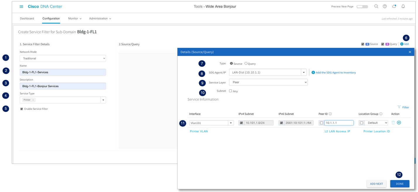 Cisco Wide Area Bonjour Service Filter – Source SDG Agent