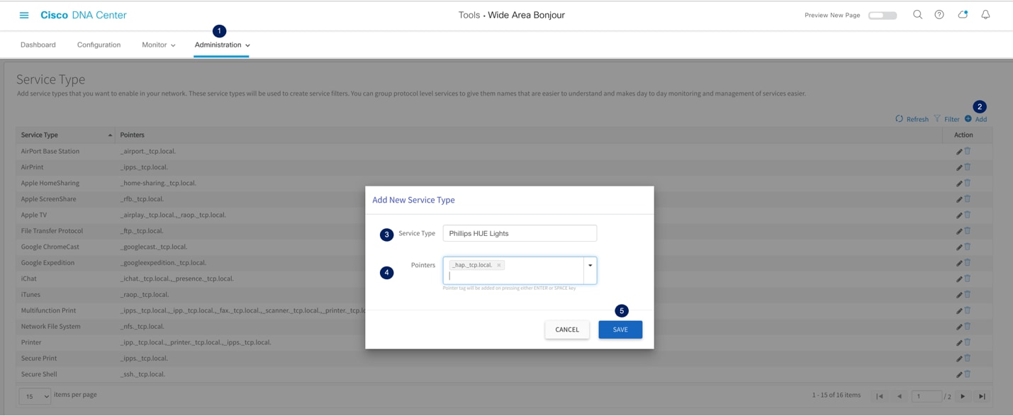 Cisco Wide Area Bonjour Custom Service-List