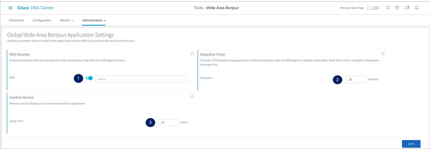 Cisco Wide Area Bonjour Global Parameters