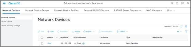 Network Devices page