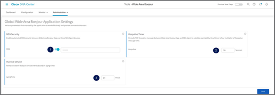 Cisco Wide Area Bonjour global parameters