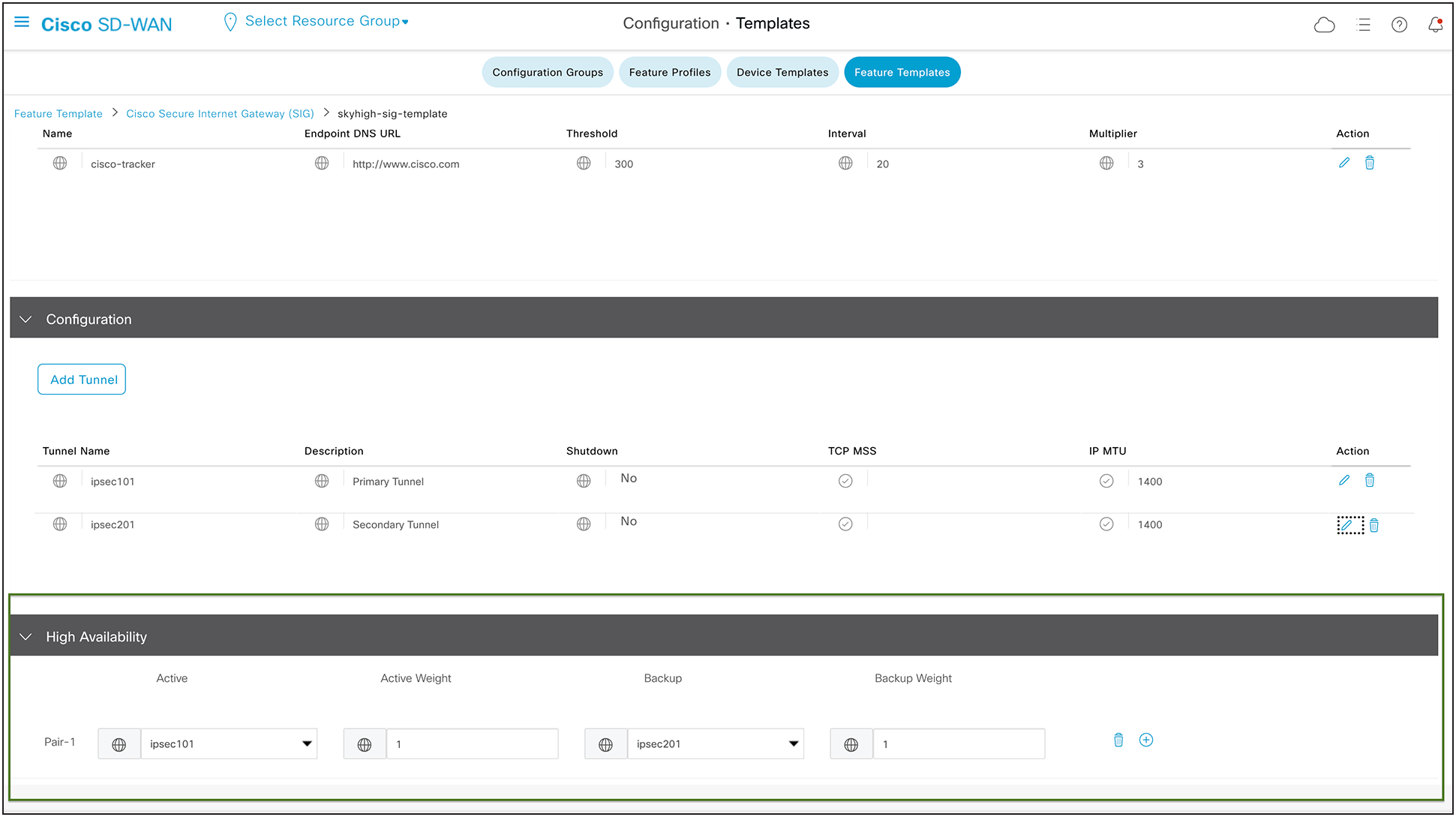 Catalyst SD-WAN Active/Backup High Availability Configuration