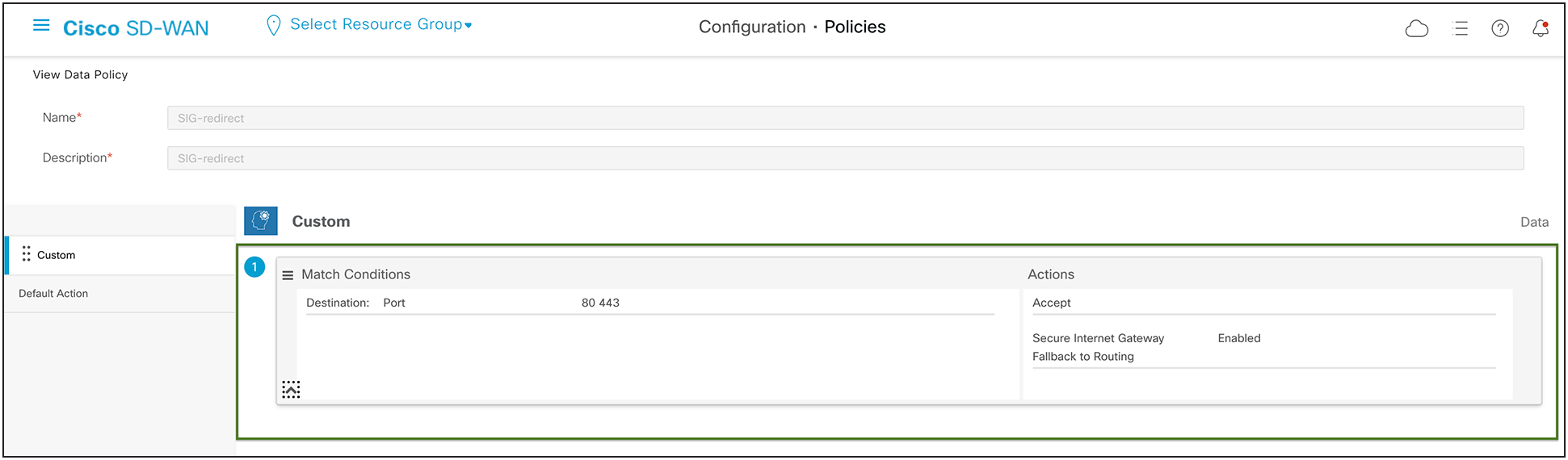 Catalyst SD-WAN Custom Data Policy Configuration