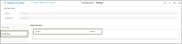 Catalyst SD-WAN Default Data Policy Configuration