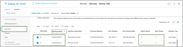 Catalyst SD-WAN Real time device Interface monitoring
