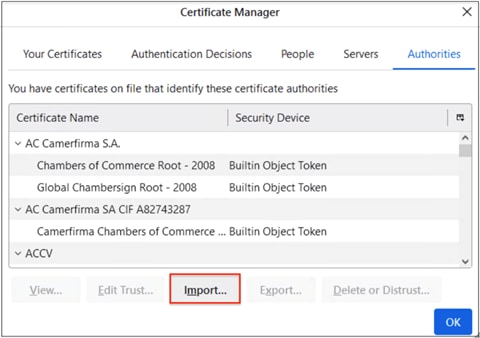 A screenshot of a certificate managerDescription automatically generated