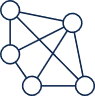 A blue line drawing of a networkDescription automatically generated