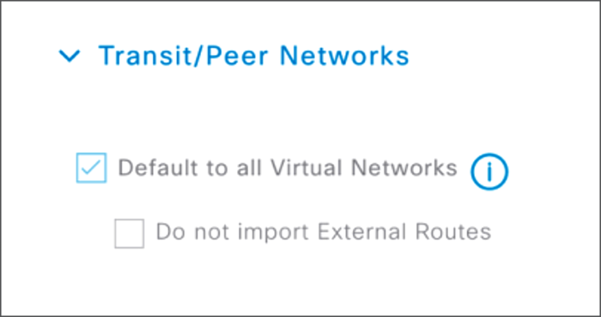 Transit/Peer Networks