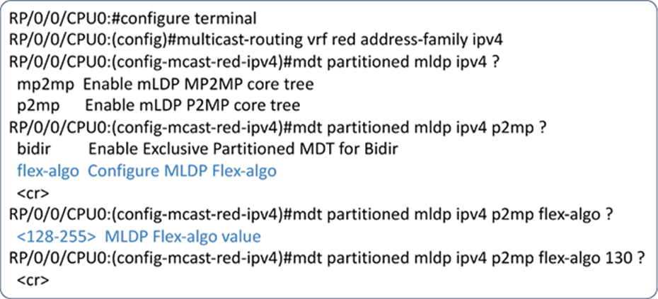 flex-algo  Configure MLDP Flex-algo