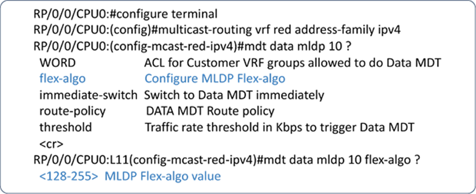 Configure MLDP Flex-algo