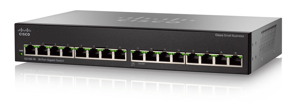 Cisco SG100-16 v2 16-Port Gigabit Network Ethernet Switch Small Business